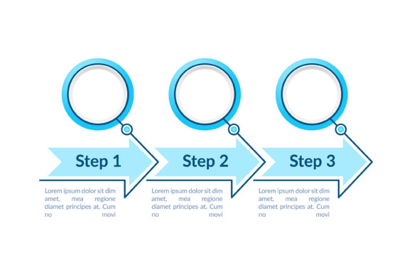 Blue Circles Steps Infographic for Modern Design