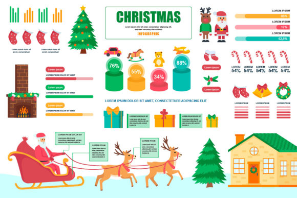 Christmas Infographic Design Template: Graphics & Infographics