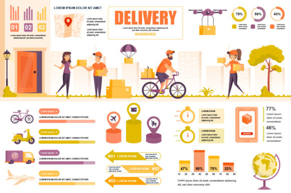 Delivery Infographic Design Template: Graphics & Infographics
