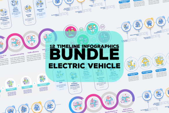 EV Trends Vector Infographic Bundle: Graphics & Infographics
