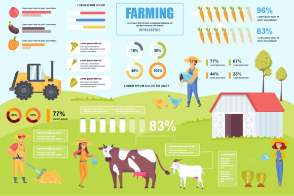 Farming Infographic Design Template: Graphics & Infographics
