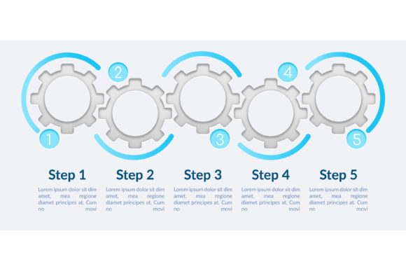 Simple Circle Steps Vector Infographic Graphics
