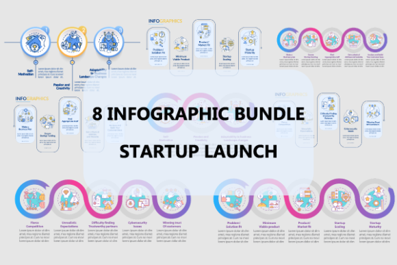 Startup Launch Infographic Bundle: Graphics & Infographics