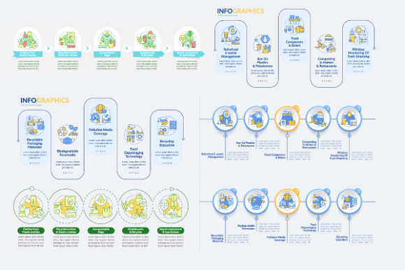 Waste Recycling Infographic Bundle: Graphics & Infographics